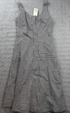 A New Day Dress Womens 4 Black Gingham Sleeveless Corset Fit Flare Midi