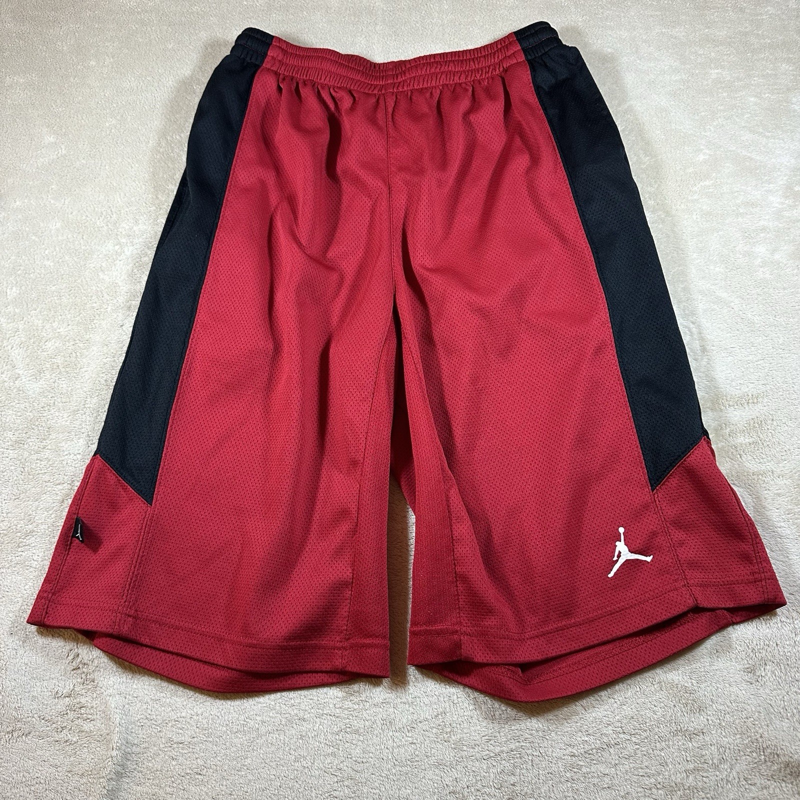 Air Jordan Red And Black Basketball Youth Shorts size XL-  #0164