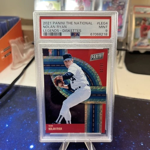 2021 Panini National Convention Legends-Diskettes Nolan Ryan 16/25 PSA 9 Rangers