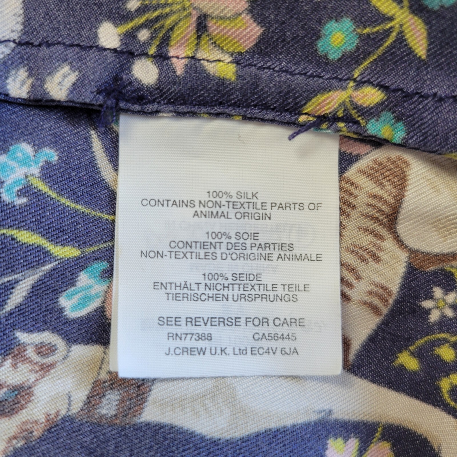 J.Crew x Drake's London Midnight Unicorn 100% Silk Pajama Style Top Size 0-2?