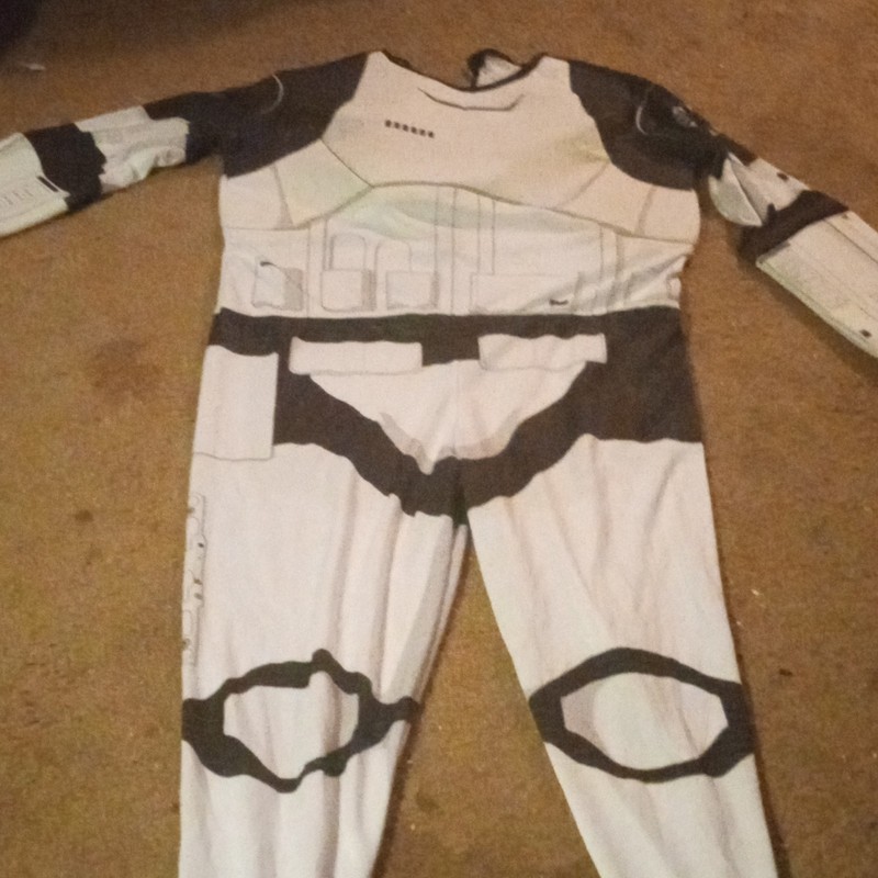 Star Wars Stormtrooper One-Piece Costume Jumpsuit Size L White/Black Polyester