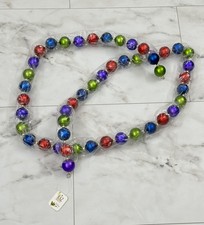 NEW RAZ Imports 6' Jewel Tone Multi Colored Ball Garland Christmas 1.0 Balls