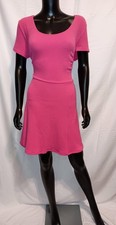 PLUS SIZE 1X 2X 3X PLEATED FLARE DRESS w/ SCOOP NECKLINE ROYAL BLUE BLACK RED