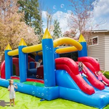 Commercial 24FT PVC Inflatable Obstacle Course Bounce House Castle for 6-8 Kids