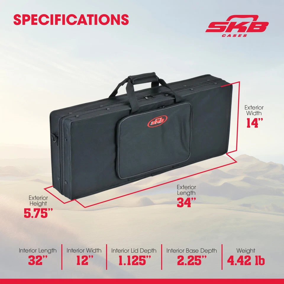 SKB 32”x12” DJ Controller & Small MIDI Keyboard Soft Case Padded Bag (Open Box) - Image 3 of 4