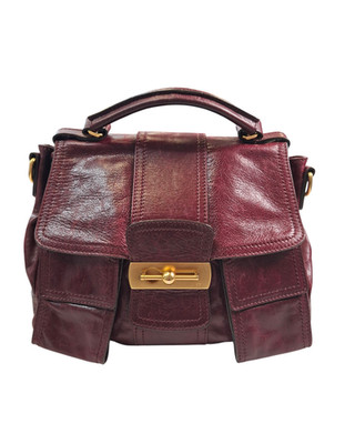 Escada Damen Handtasche Leder Wechselgurt Bordeaux Größe B30xH25xT11cm