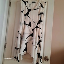 IVANKA TRUMP Women's White Black ( Lined Skirt) Dress, Size 12