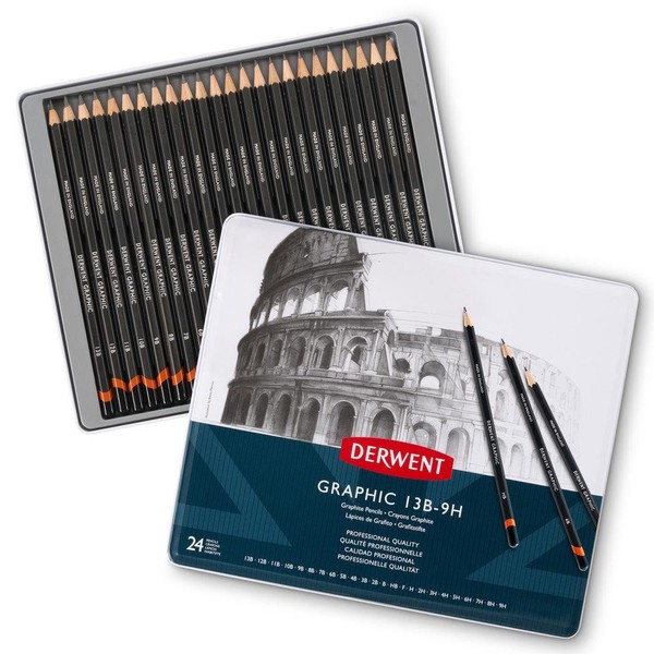 Derwent Graphic 24Er Bleistift-Set Graphit Zeichen- & Skizzierpencils 13B-9H-image
