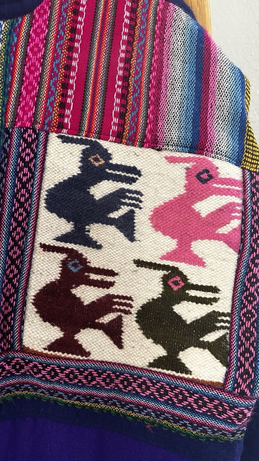 Vtg Handmade Patchwork Guatemalan Jacket Large Bo… - image 4