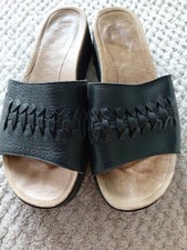 UGG Mules Sliders Black Leather Slip On