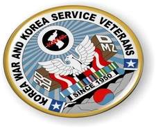 BestLicensePlateFrames Korean War Veteran 3D Domed CAR Emblem Badge Sticker Rou
