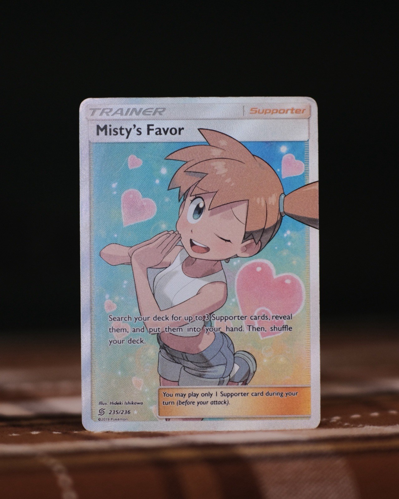 Pokémon Card Misty's Favor 235/236 Full Art Holo Card Sm-Unified Minds MP