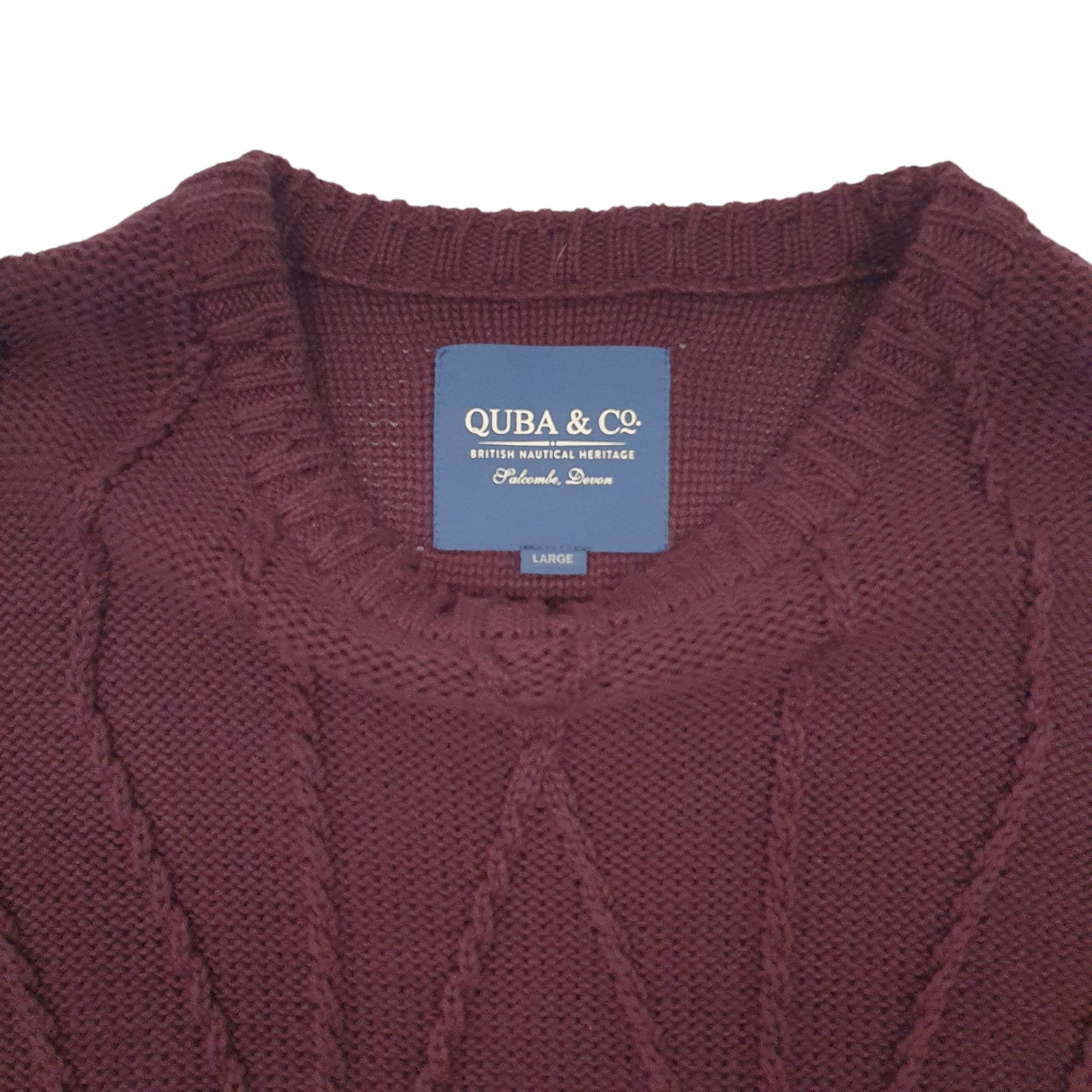 QUBA & CO Crewneck Cable Knit Knitwear Jumper Sweatshirt Mens L image 2