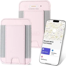 Miroddi Credit Card Holder with Find My, Premium Leather Small Wallet for Women