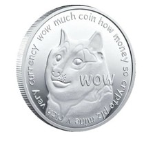 Doge Crypto Currency Silver Plated Coin