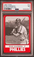 1980 TCMA Reading Phillies #22 Ryne Sandberg XRC Rookie PSA 7 New Label