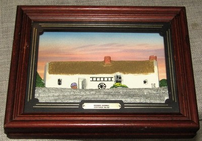 Vintage Tom Thumb 3D gerahmt Robbie Burns Cottage Diorama Nr. 62 Limited Edition