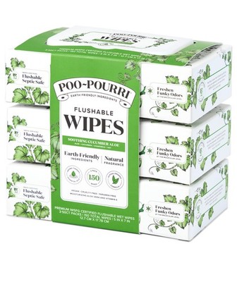 Poo~Pourri Flushable - Made with Plant Based Fibers, Aloe, & - Adult Wet - Cu...
