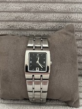 TCM Tchibo Damen Uhr 219507 Quartz Edelstahl Datum 30M neue Batterie