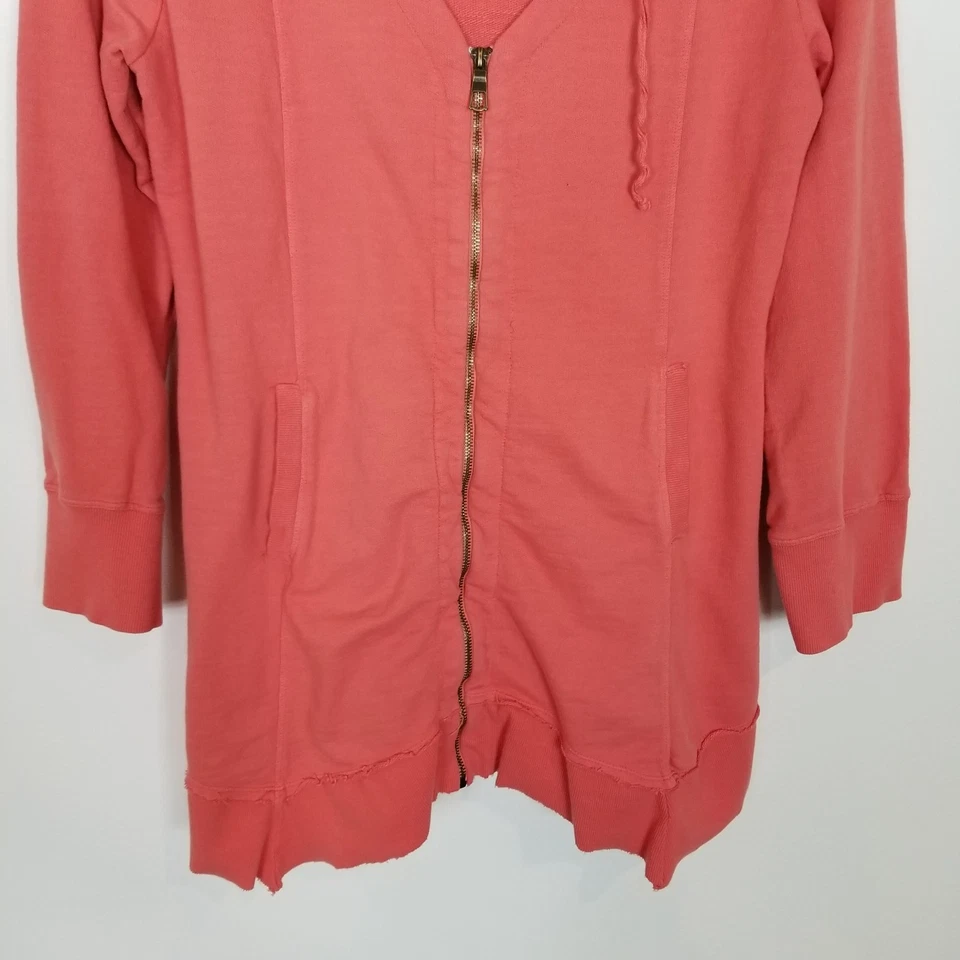 Chaqueta Mercantil XCVI Wearables XL Mujer Cremallera Asimétrica Boho Roja Con Capucha Foto 3 de 4