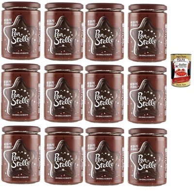 Pan di Stelle Creme 12x380g Haselnuss-Kakao-Aufstrich ohne Palmöl +Polpa