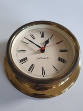 Admirals Quartz vintage Nautical brass ship's clock Made In Britain, Glass Missi