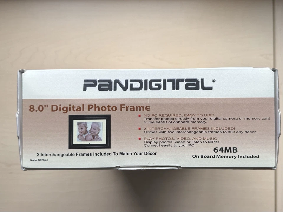 Pandigital 8.0” Digital Photo Frame - Brand New! - Open Box - Never Used! - Image 3 of 4