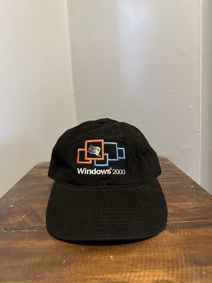 VTG Microsoft Windows 2000 PC Strapback Hat Cap Black Officially Licensed Y2K