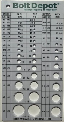 Screw Bolt  Thread Measure Gauge   (Standard & Metric) Course an Fine  *   