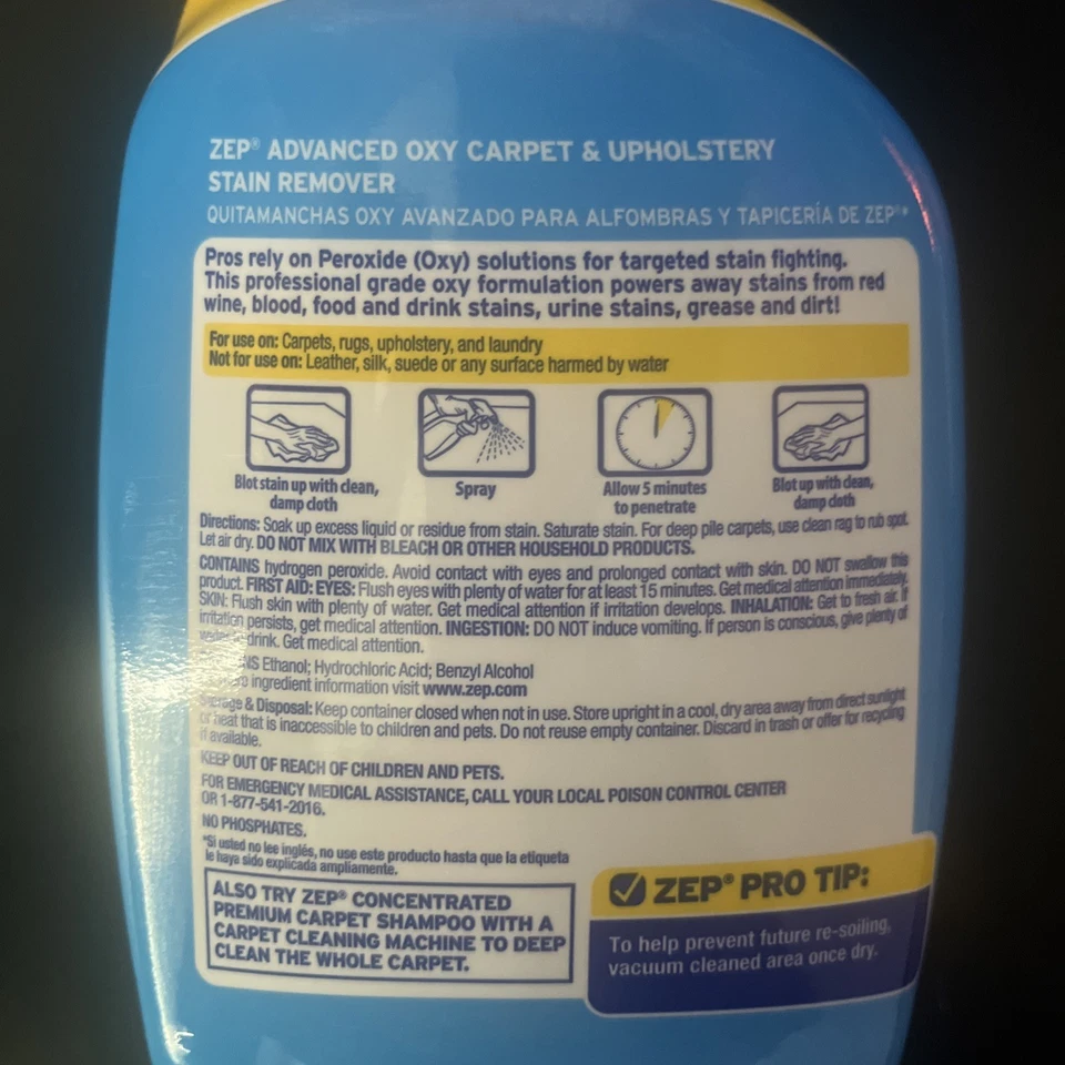 Quitamanchas de alfombras y tapicería Zep Advanced Oxy 32 fl oz Foto 3 de 3