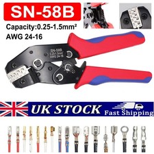 SN-58B Ratchet Crimping Plier Crimper Tool 0.25-1.5mm² AWG23-16 for Terminal Kit