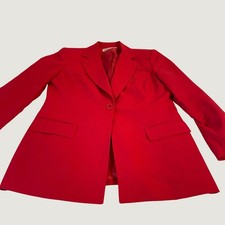 Orvis Savvy Blazer Jacket Women Size 6 Poly Rayon Red Made in USA, Office Casual