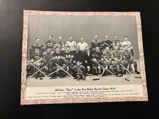 1934 Ace Bailey Benefit Game CCM Promo Photo NHL Hockey Vintage All Stars RARE!