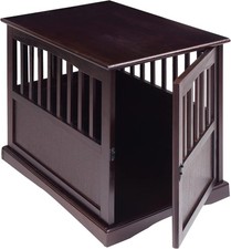 Casual Home Wooden Medium Pet Crate, End Table, Espresso Furniture-Style Crates