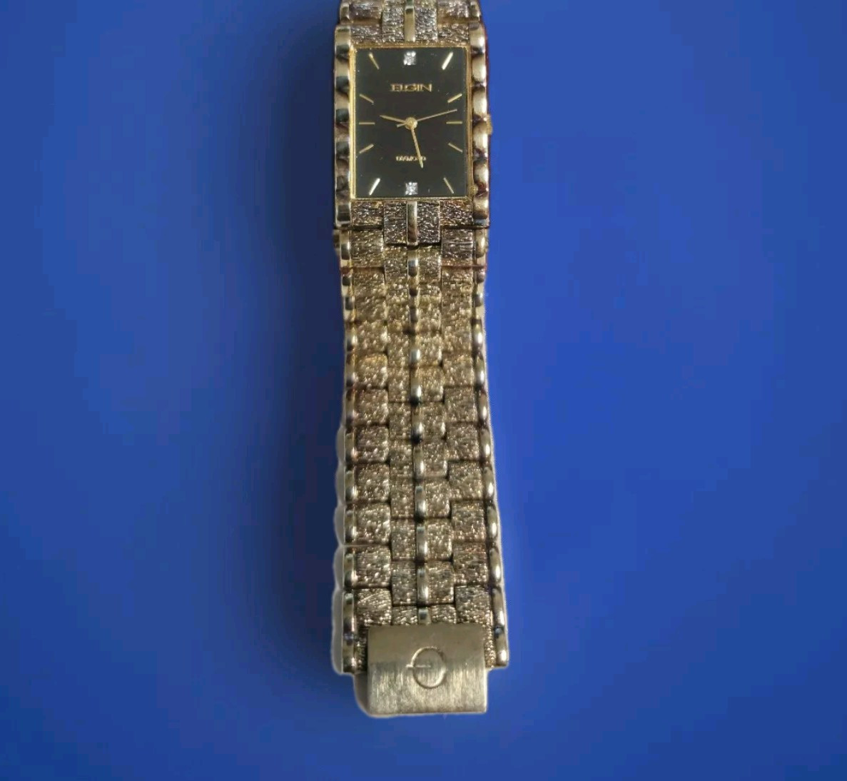 ELGIN 腕時計 GOLD BAR 1g Vintage Mens Elgin Diamond FG007 Wrist Watch 017 PC21 Japan