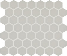 Matte Desert Gray 1.5" Ceramic Hexagon Mosaic Tile for Backsplashes  Walls