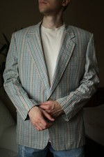 Vintage MISSONI Italy Blazer Jacket Striped Men's Size L, 52