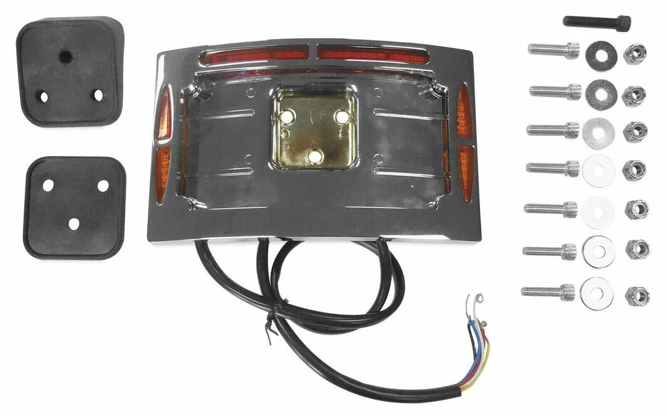 Marco de matrícula LED curvo con señales de freno y giro excavadora Werx cromada EE. UU. Foto 3 de 4