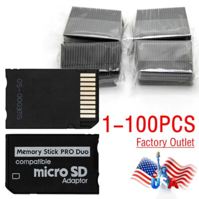 Lot Sony and PSP Series Micro SD SDHC TF to Memory Stick MS Pro Duo PSP Adapter