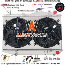 3 Row Aluminum Radiator Shroud Fan For 1984-1987 Toyota Corolla Ae86 4age 1.6l 3 Row Aluminum Radiator Shroud Fan For 1984-1987 Toyota Corolla Ae86 4age 1.6l