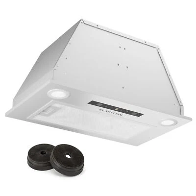 KLARSTEIN Campana extractora de pantalla plana 52 cm empotrada aire de recirculación aire de escape 439 m³/h táctil blanco