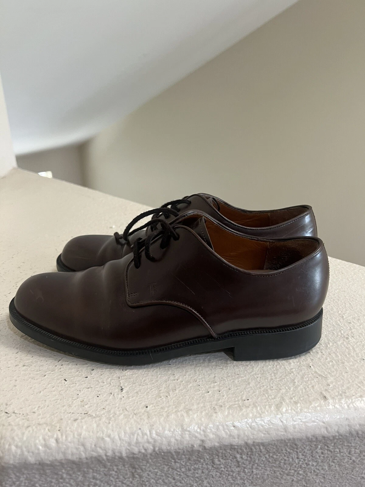 TOD’S TOD'S scarpe eleganti uomo pelle marrone scuro stringate stile oxford classiche 7 5