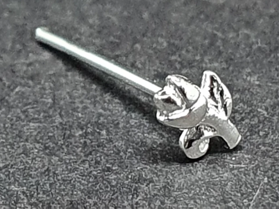 Fiore Naso Borchia Tulipano 22 g (0,6 mm) Argento Sterling 925 10 mm Dritto L... - Immagine 4 di 4