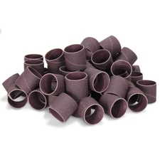 1" x 1" Aluminum Oxide Spiral Bands, No Lap Sanding Sleeves - 50 Pack
