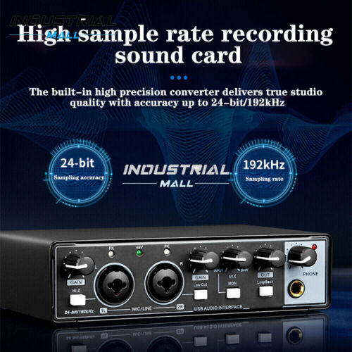 24Bit/196kHz Audio Interface High-Fidelity With Cable for PC Recording Music - Picture 2 of 16