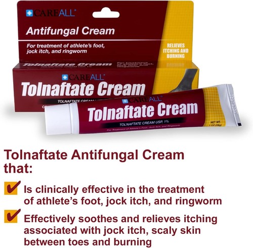 CareAll Tolnaftate Cream USP 1%, 1.0 oz. Tube (4 Pack), Effective Antifungal... - Picture 4 of 11