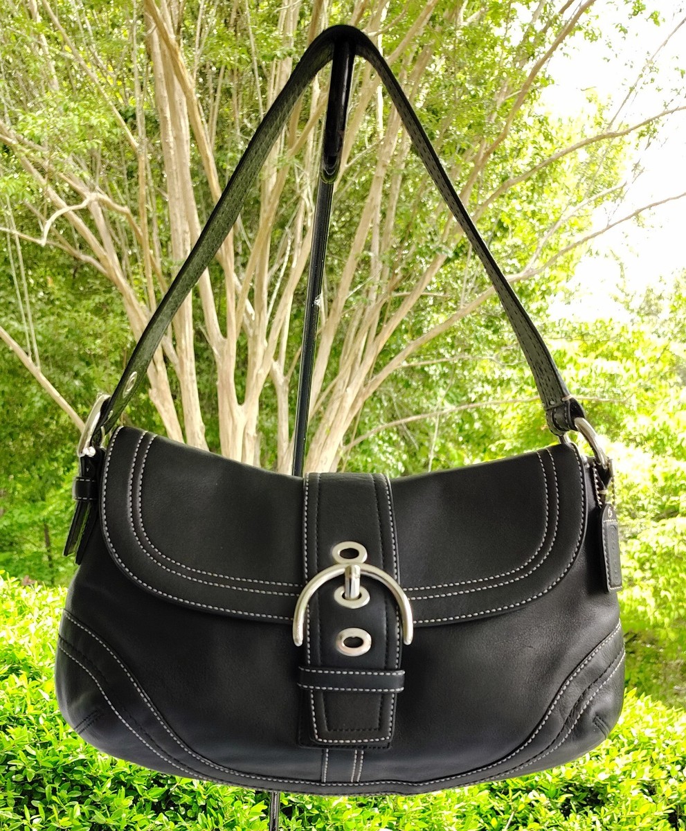 Coach F10910 MEDIUM Vintage Soho Y2K Black Leather Shoulder Coach F10910 MEDIUM Vintage Soho Y2K Black Leather Shoulder