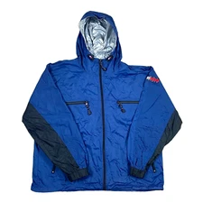Vintage 90s Tommy Hilfiger Outdoors Windbreaker Jacket Blue Men's Size Large