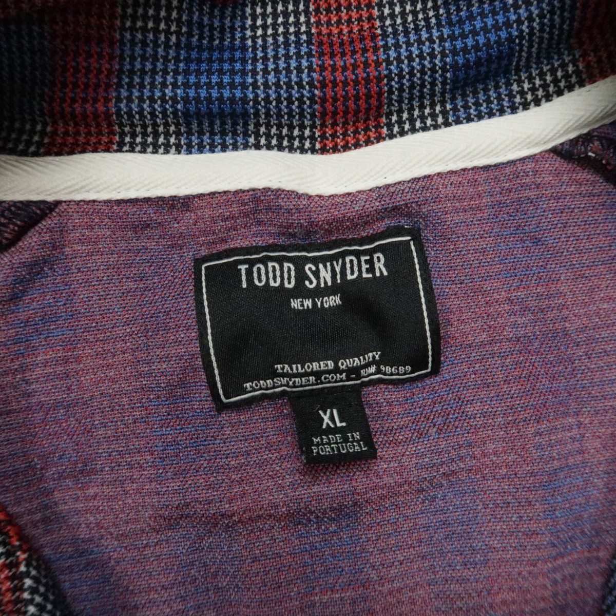 Todd Snyder Jacket Mens Extra Large Blue Red Houndstooth