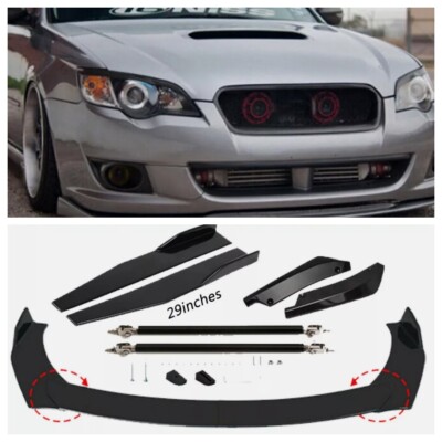 Black Front Bumper Spoiler+Side Skirt+Rear Body Lip Kits For Subaru Legacy US